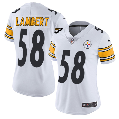 Nike Steelers #58 Jack Lambert White Women's Stitched NFL Vapor Untouchable Limited Jersey